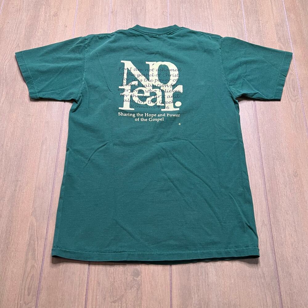 Vintage 1998 CBM Summer Camp Christian T-Shirt Oneita USA Green Medium Fits S